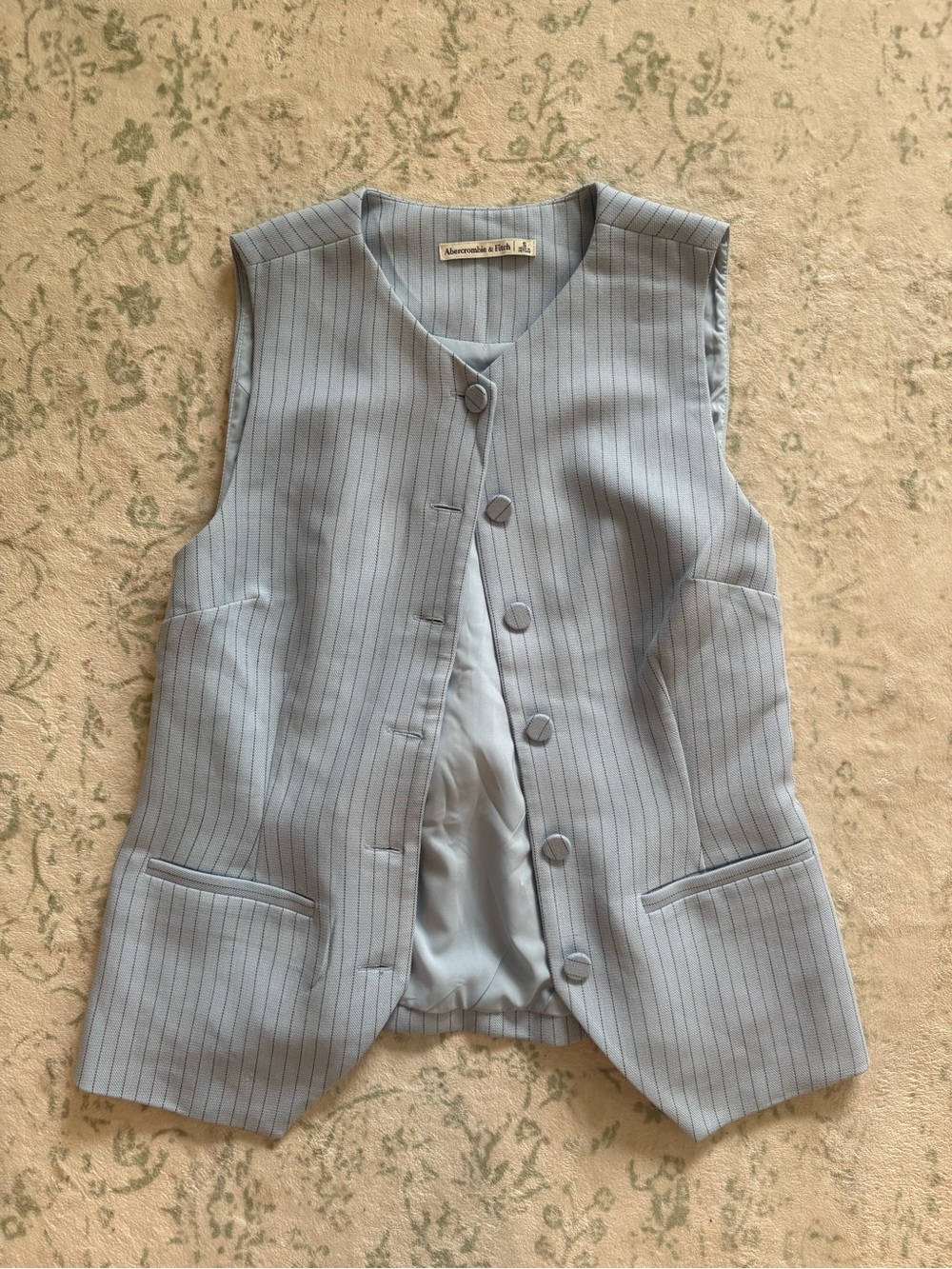 Abercrombie Light Blue Pinstripe Vest Top